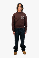 Signature Knit Sweater Mocha Brown