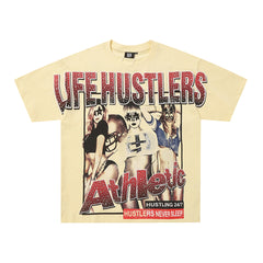 Life Hustlers Purple Moon Girl Vintage Graphic Oversized Tee