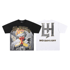 Life Hustlers Grey Angel Vintage Graphic Oversized Tee