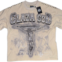 GLAZA GOD Crucifixion -Vol. 9- T-Shirt Oversized-CREMA