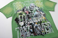 Majestik “Badnews / Own The Field” Vintage Wash Tee(Green)