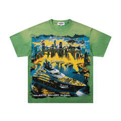 Majestik “Luxury Culture” Yacht Vintage Tee(Green)