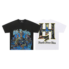 Life Hustlers Blue Guardian Vintage Graphic Oversized Tee