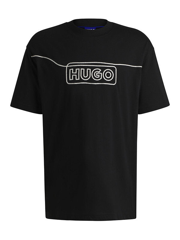 HUGO BOSS black casual loose and simple T-shirt
