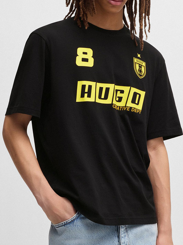 HUGO BOSS Short-sleeved T-shirt for Sport and Leisure, Loose-Fitting, Half Sleeve