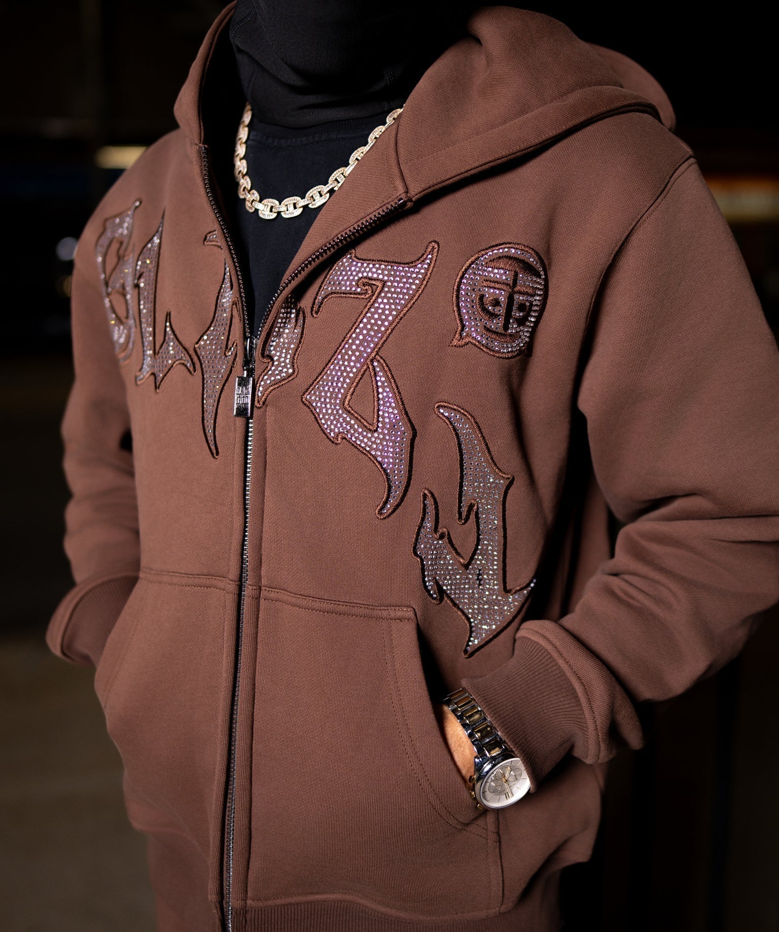 GLAZA GOD Sweatshirt Sets -BROWN