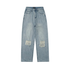 MIXED EMOTION Distressed Relaxed-Fit Denim Jeans
