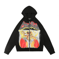MIXED EMOTION Thorn Graphic Layered-Look Hoodie