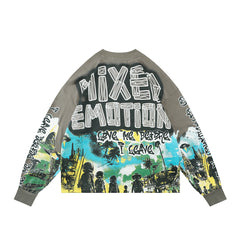 MIXED EMOTION Fantasy Graphic Long Sleeve Streetwear Top