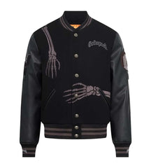 GODSPEED Full Back Skeleton Graphic Varsity Jacket