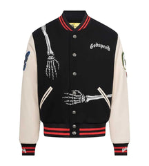 GODSPEED Skeleton Graphic Varsity Jacket