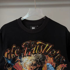 Life Hustlers Orange Skull Rider Tee