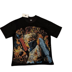 Life Hustlers Orange Skull Rider Tee