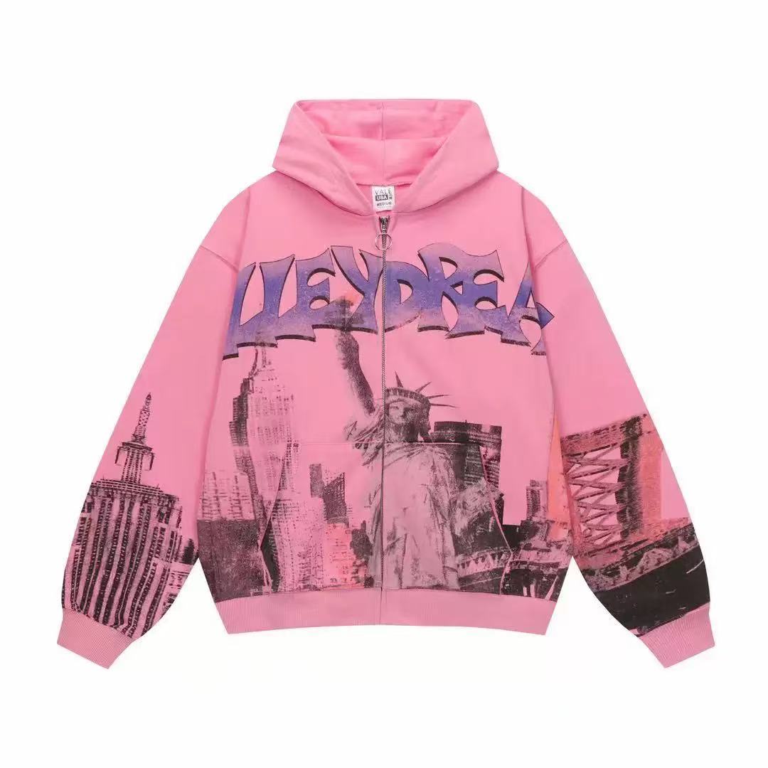 Vale Forever NYC Zip Up Hoodie Pink