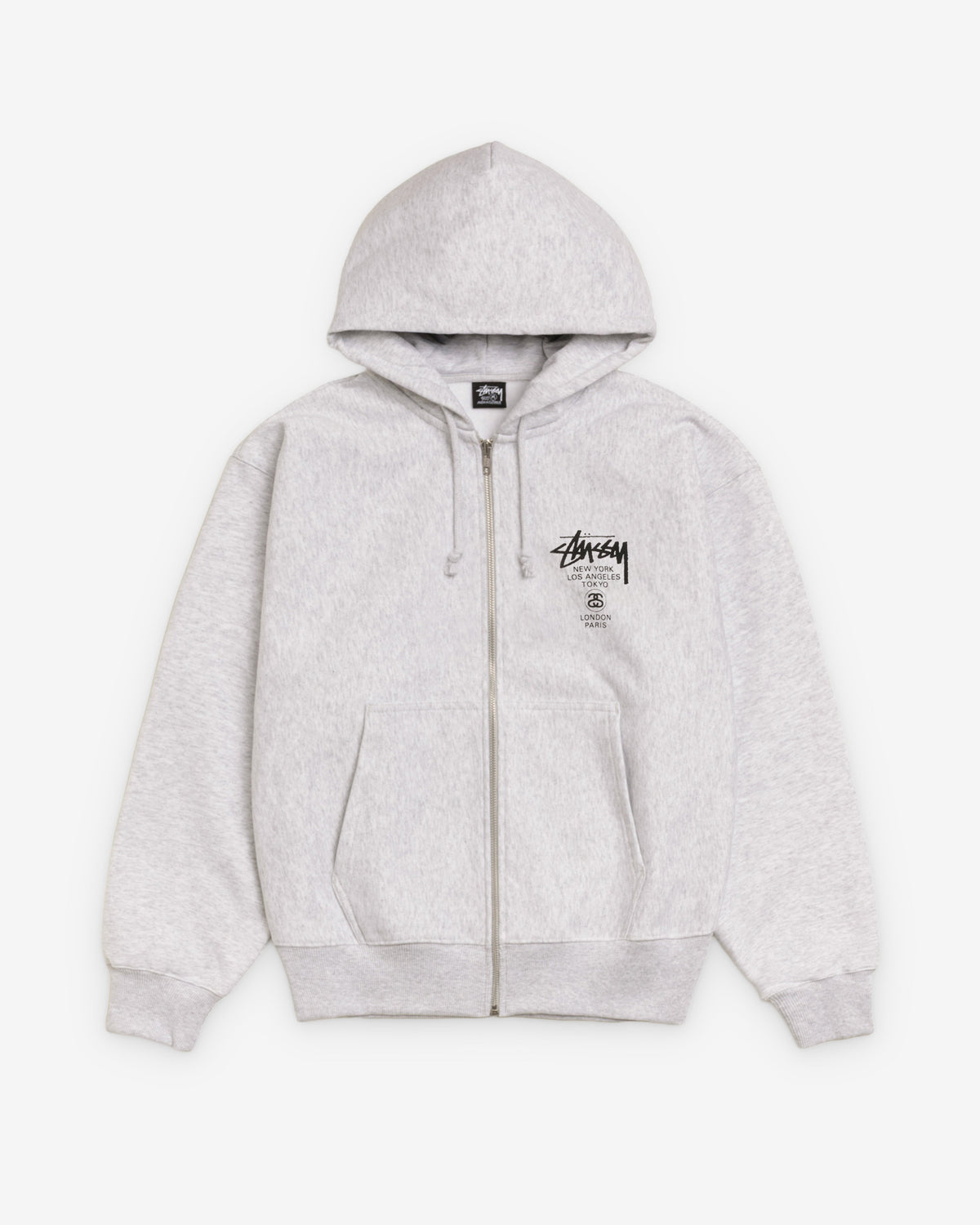 Stüssy - World Tour Zip Hood - (Ash Heather)