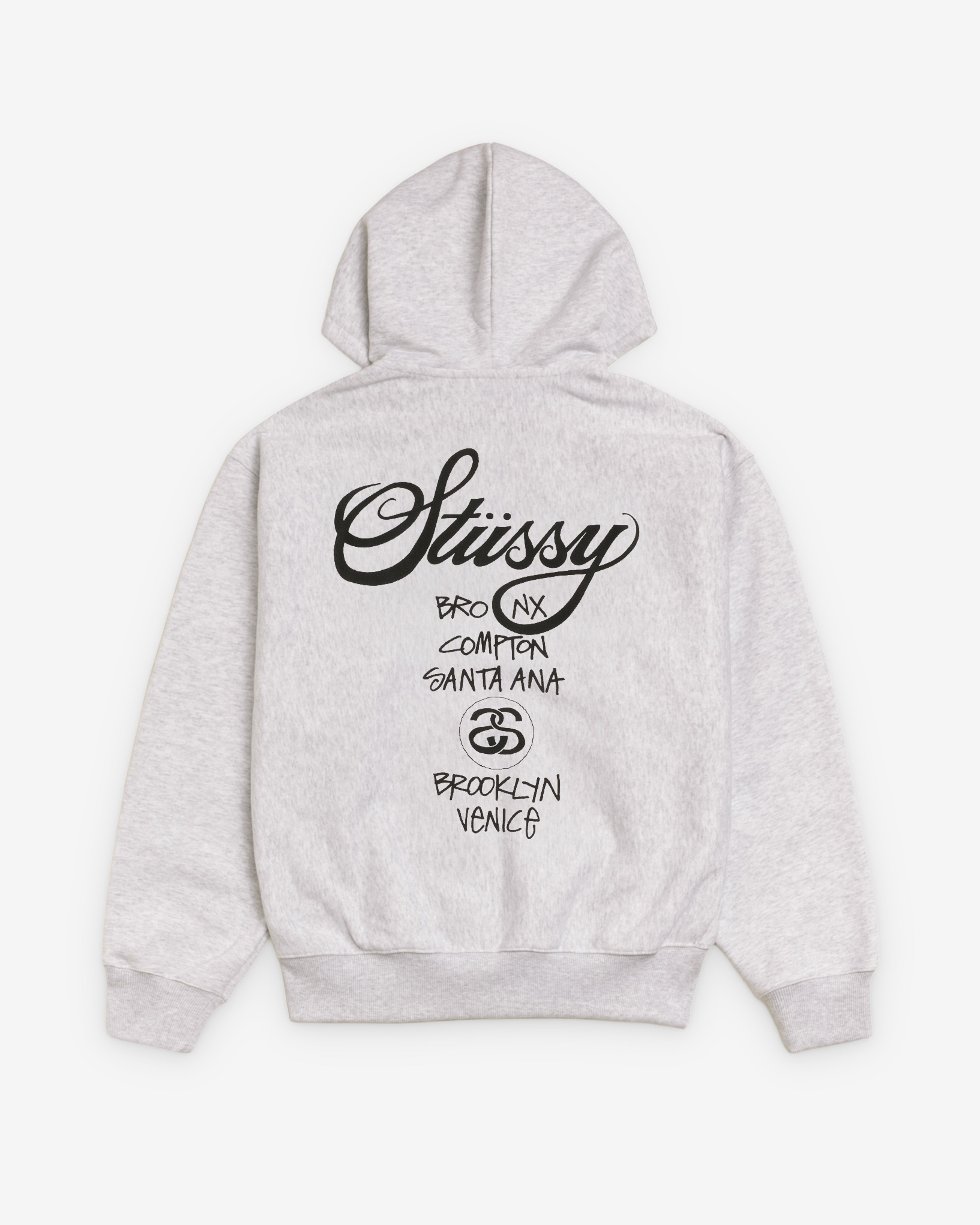 Stüssy - World Tour Zip Hood - (Ash Heather)