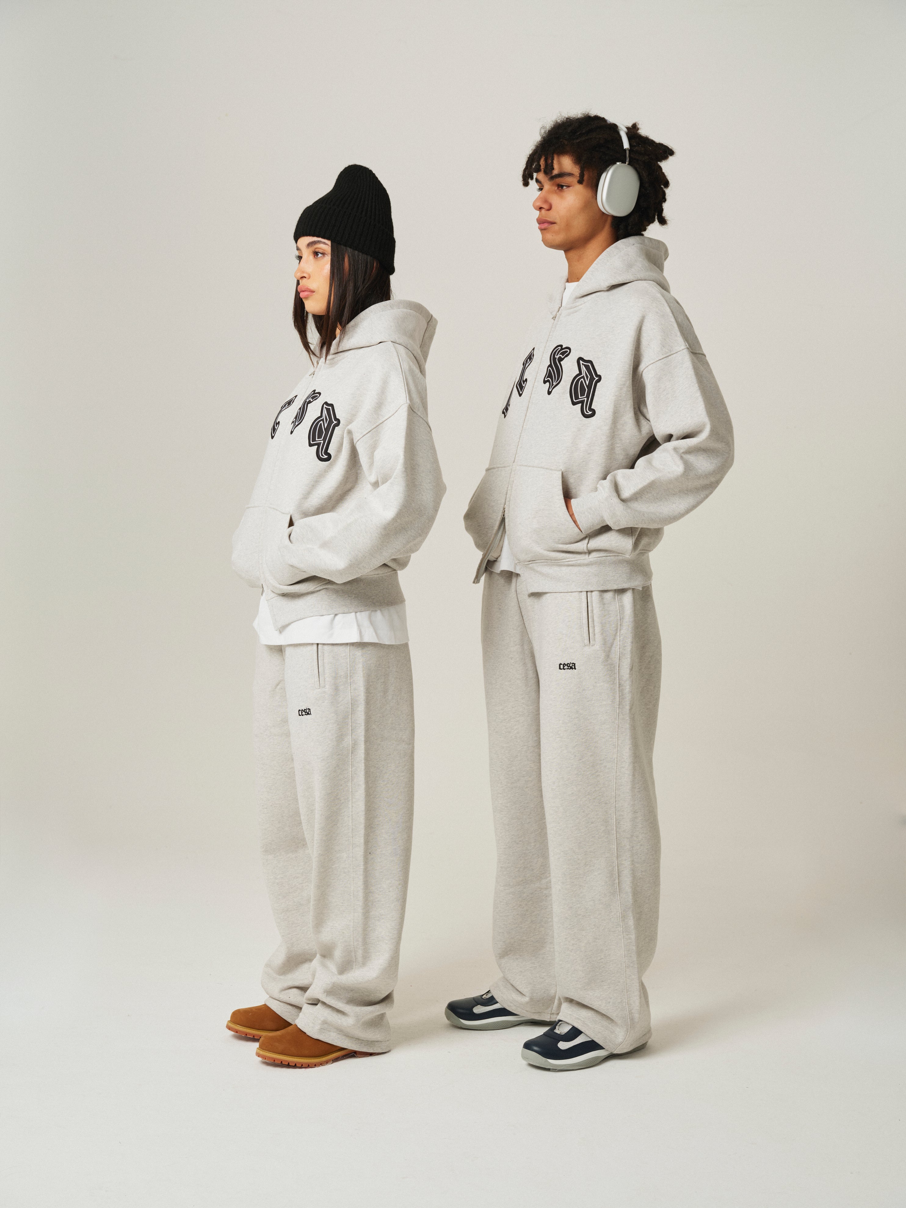 C1 DOUBLE ZIPPER "GREY-MELANGE"