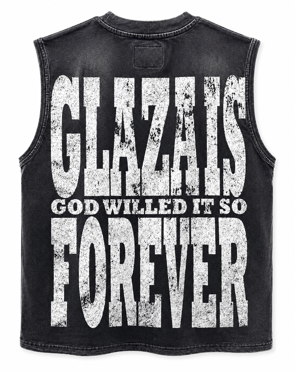 GLAZA GOD Presence – Heavyweight Acid Wash Sleeveless Tee -Red