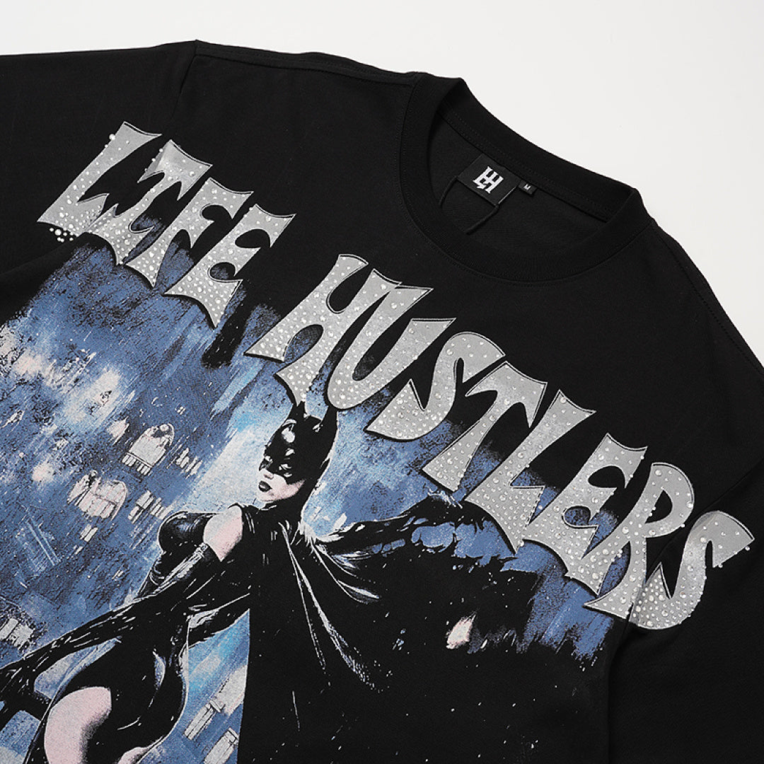 Life Hustlers Blue City Rider Vintage Graphic Streetwear Tee