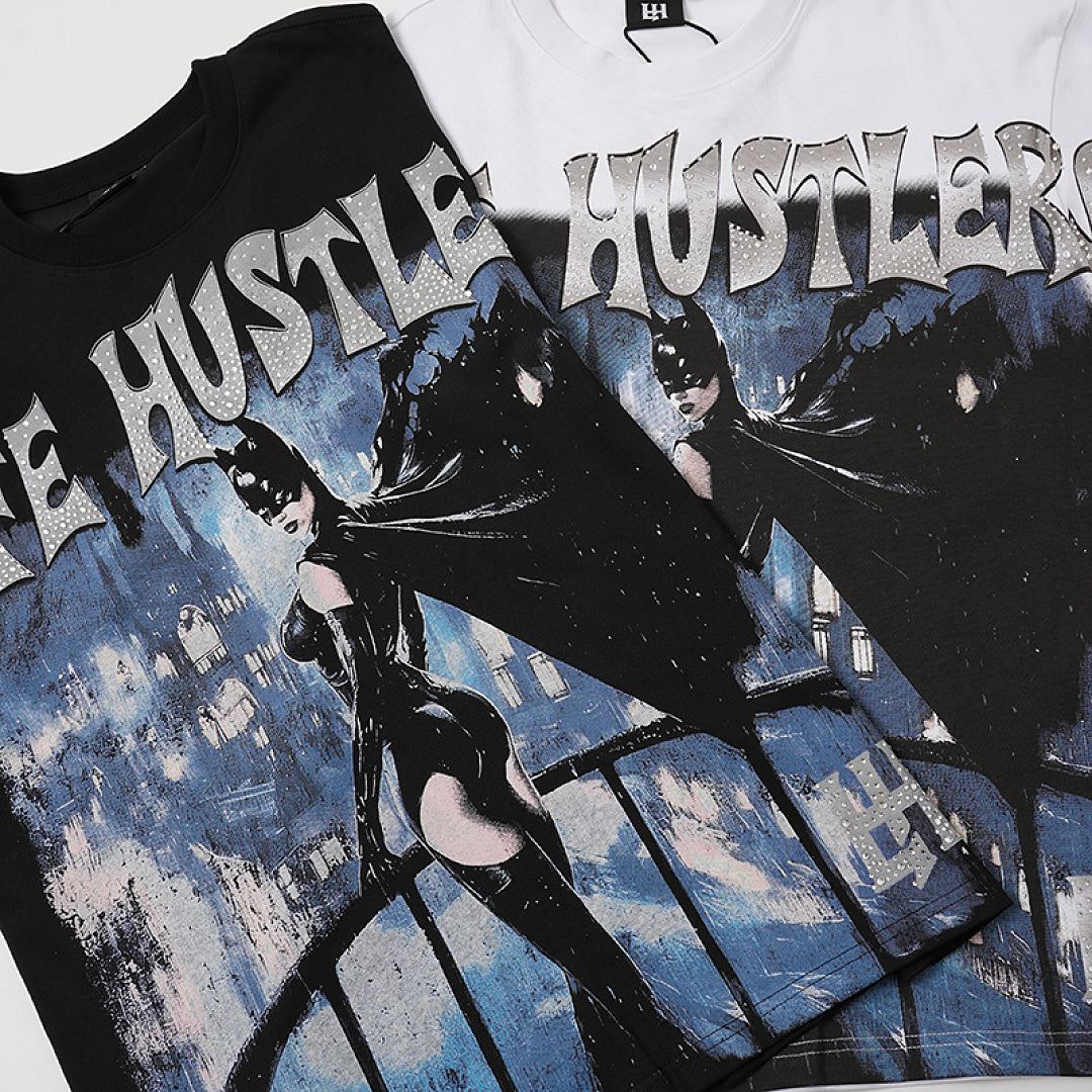 Life Hustlers Blue City Rider Vintage Graphic Streetwear Tee