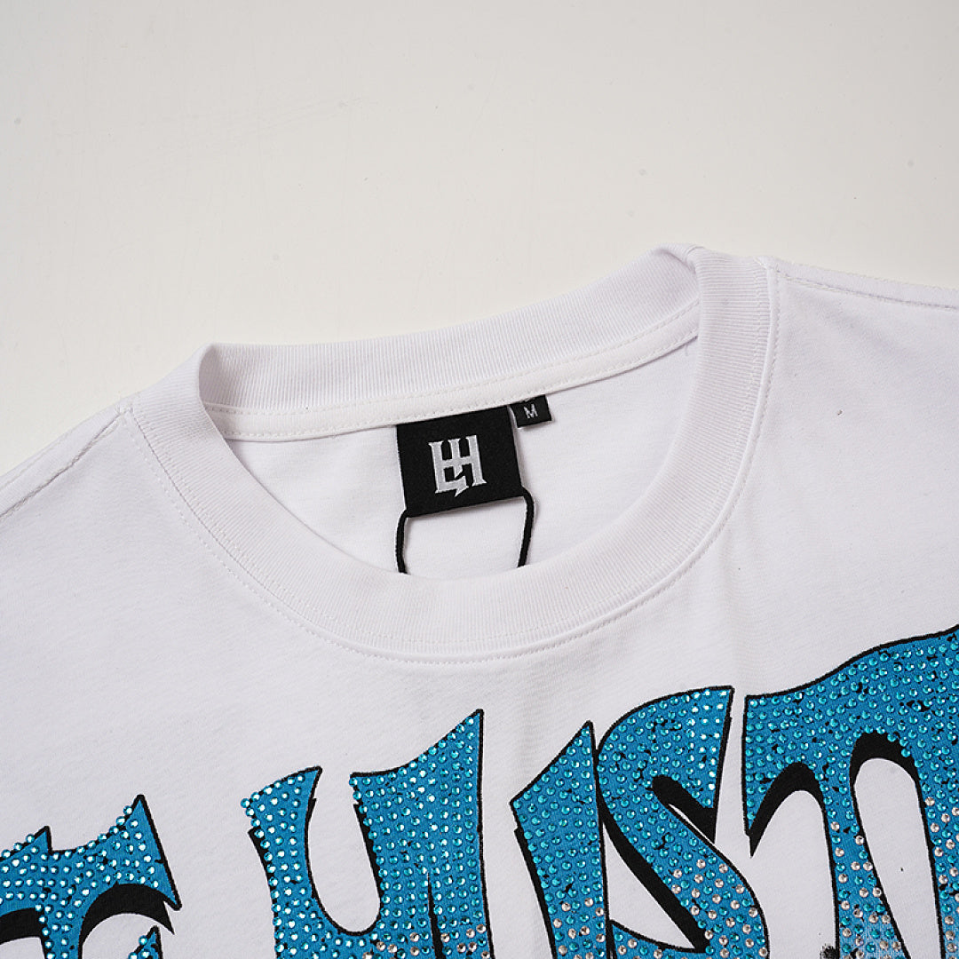 Life Hustlers Blue Panther Vintage Animal Graphic Oversized Tee