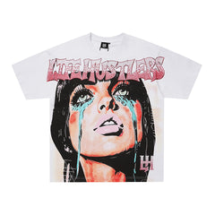 Life Hustlers Crying Angel Vintage Graphic Oversized Streetwear Tee