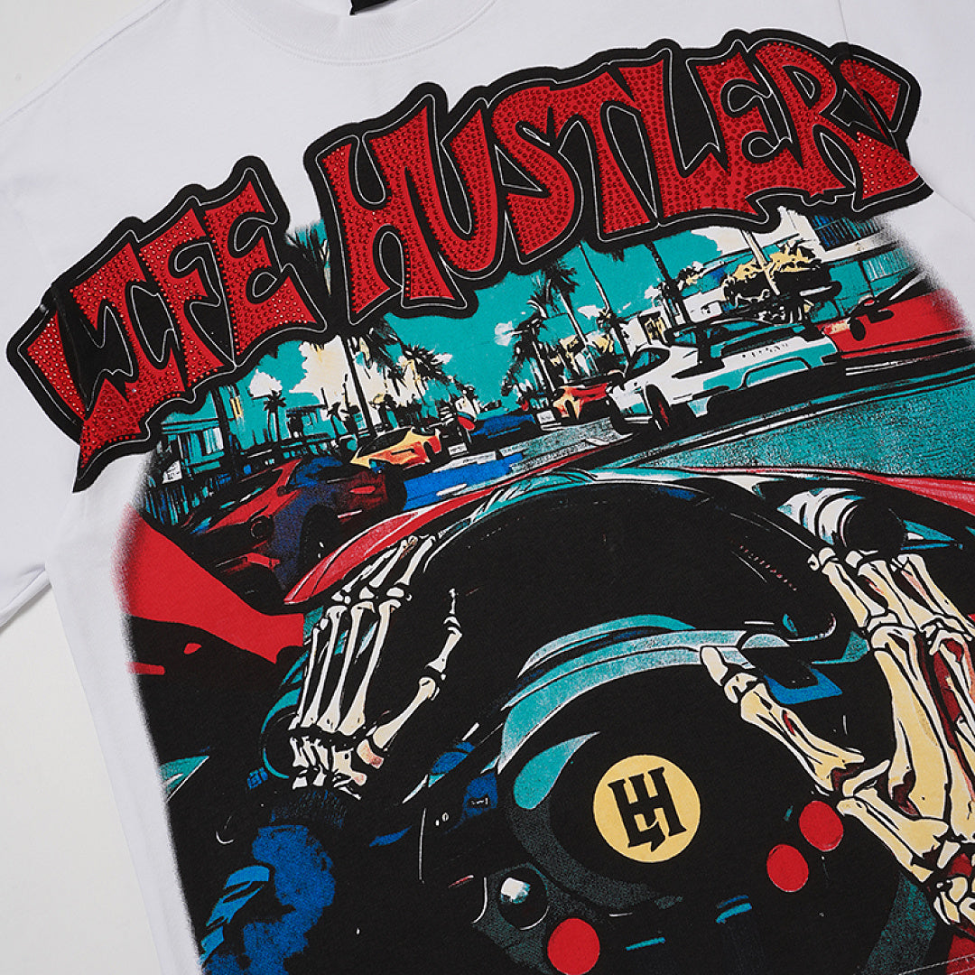 Life Hustlers Racing Machine Vintage Graphic Streetwear Tee