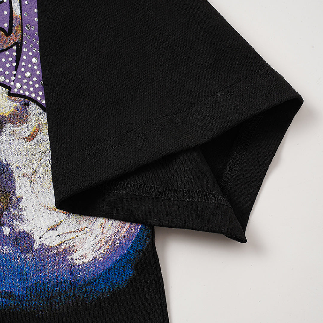 Life Hustlers Purple Moon Girl Vintage Graphic Oversized Tee
