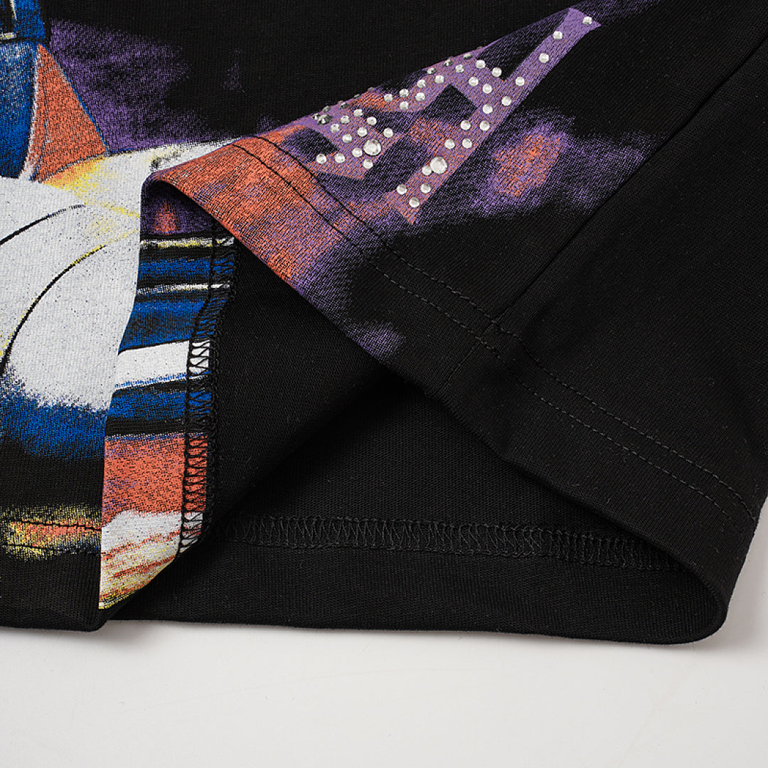 Life Hustlers Purple Moon Girl Vintage Graphic Oversized Tee
