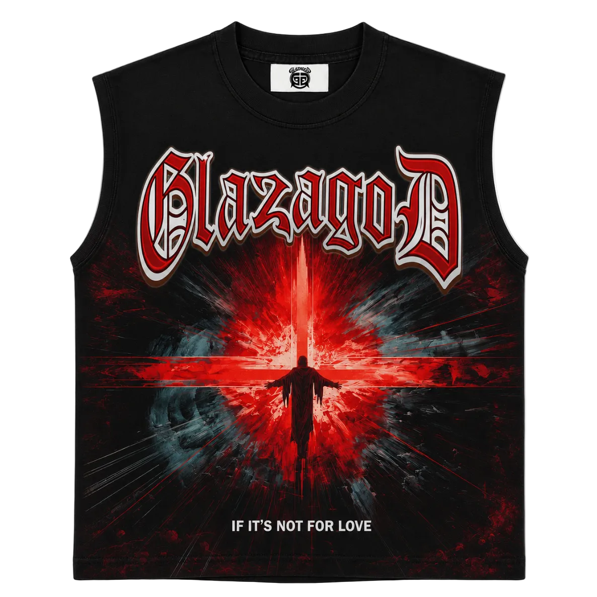 GLAZA GOD Presence – Heavyweight Acid Wash Sleeveless Tee -Red