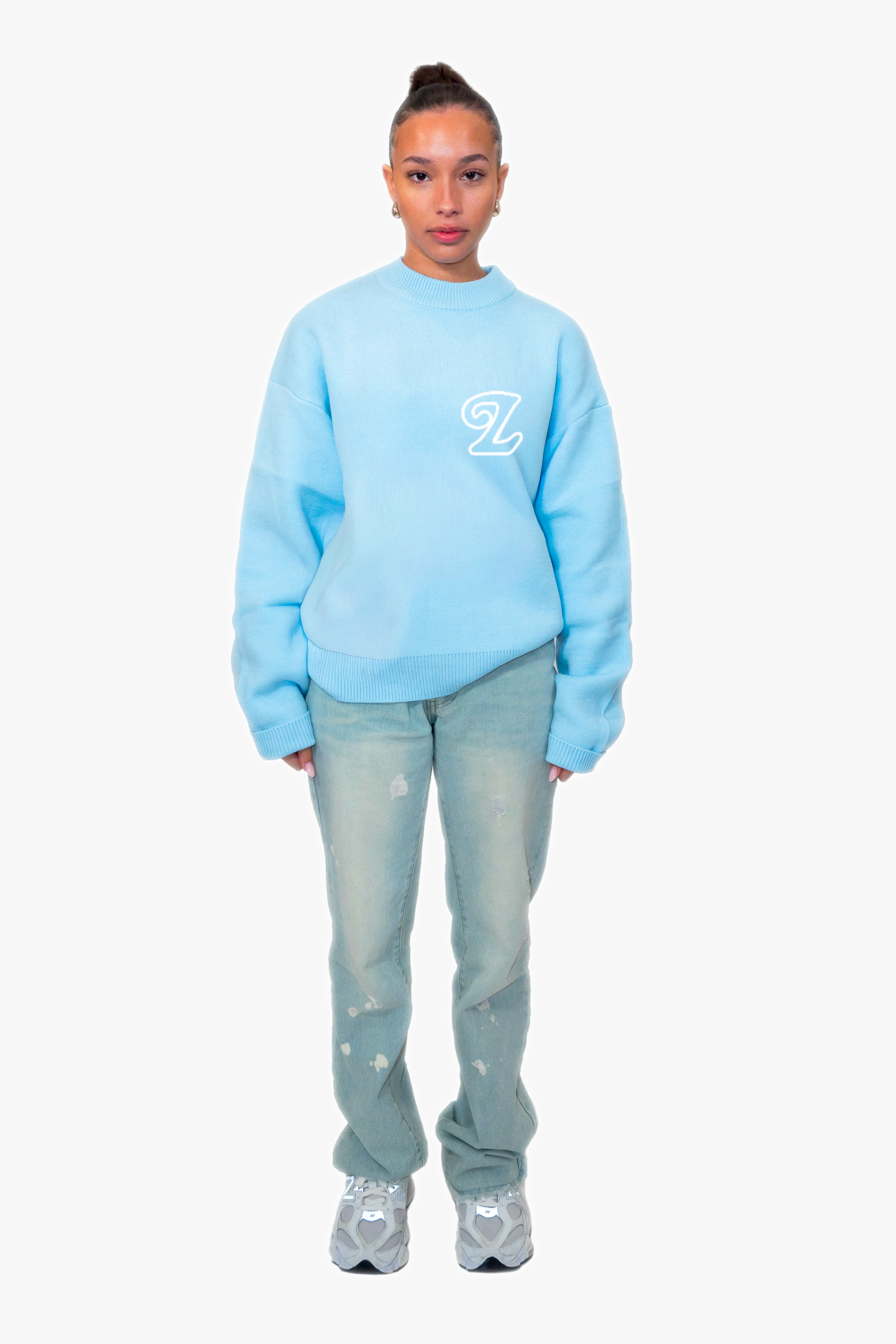Signature Knit Sweater Baby Blue