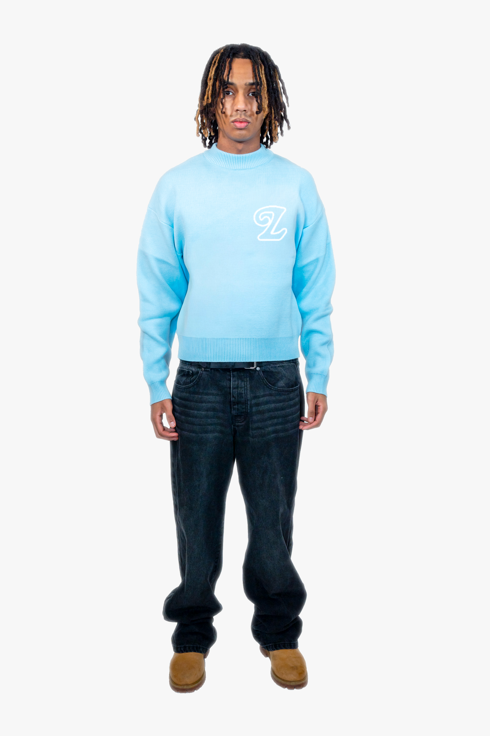 Signature Knit Sweater Baby Blue