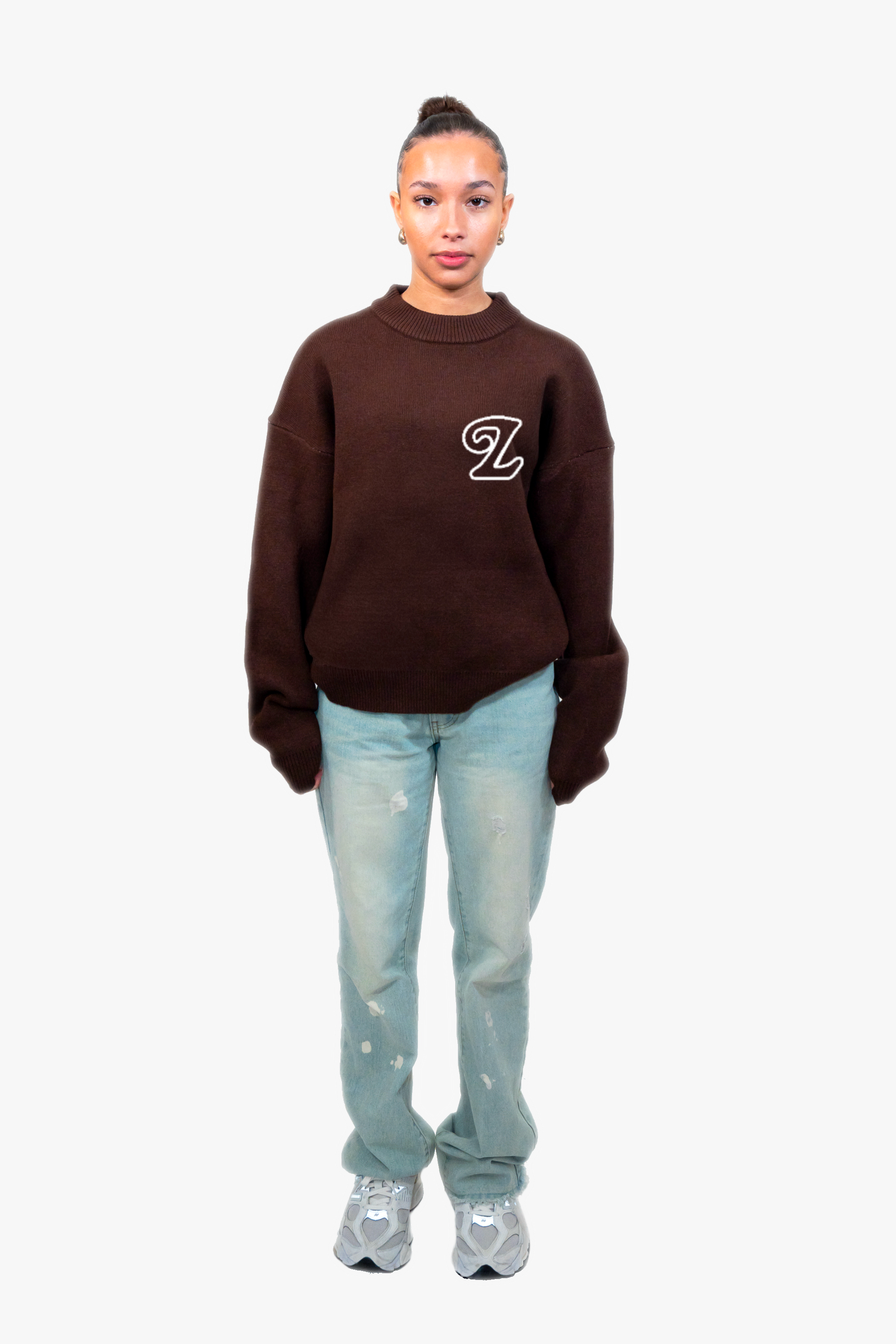 Signature Knit Sweater Mocha Brown