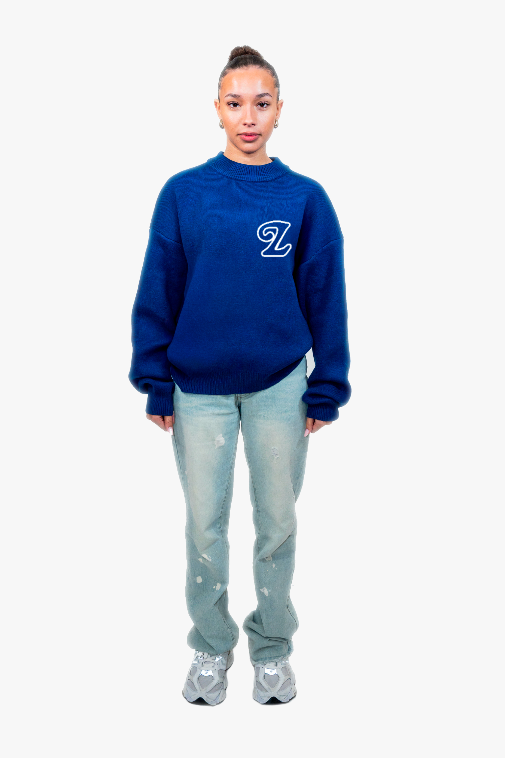 Signature Knit Sweater Ocean Blue