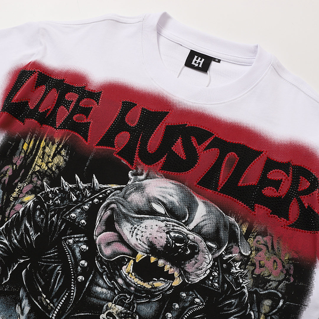 Life Hustlers Dark Skull Reaper Vintage Graphic Oversized Tee