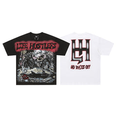 Life Hustlers Dark Skull Reaper Vintage Graphic Oversized Tee