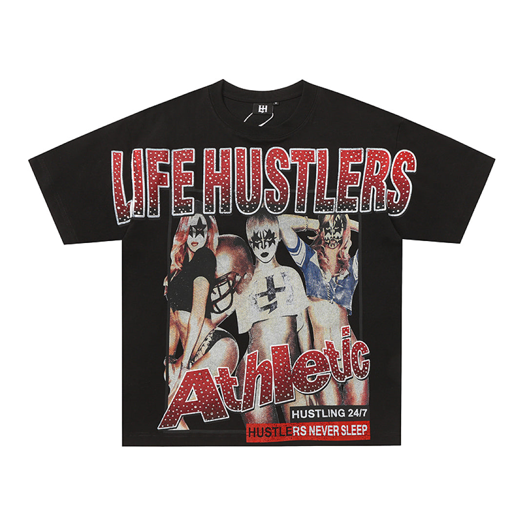 Life Hustlers Purple Moon Girl Vintage Graphic Oversized Tee