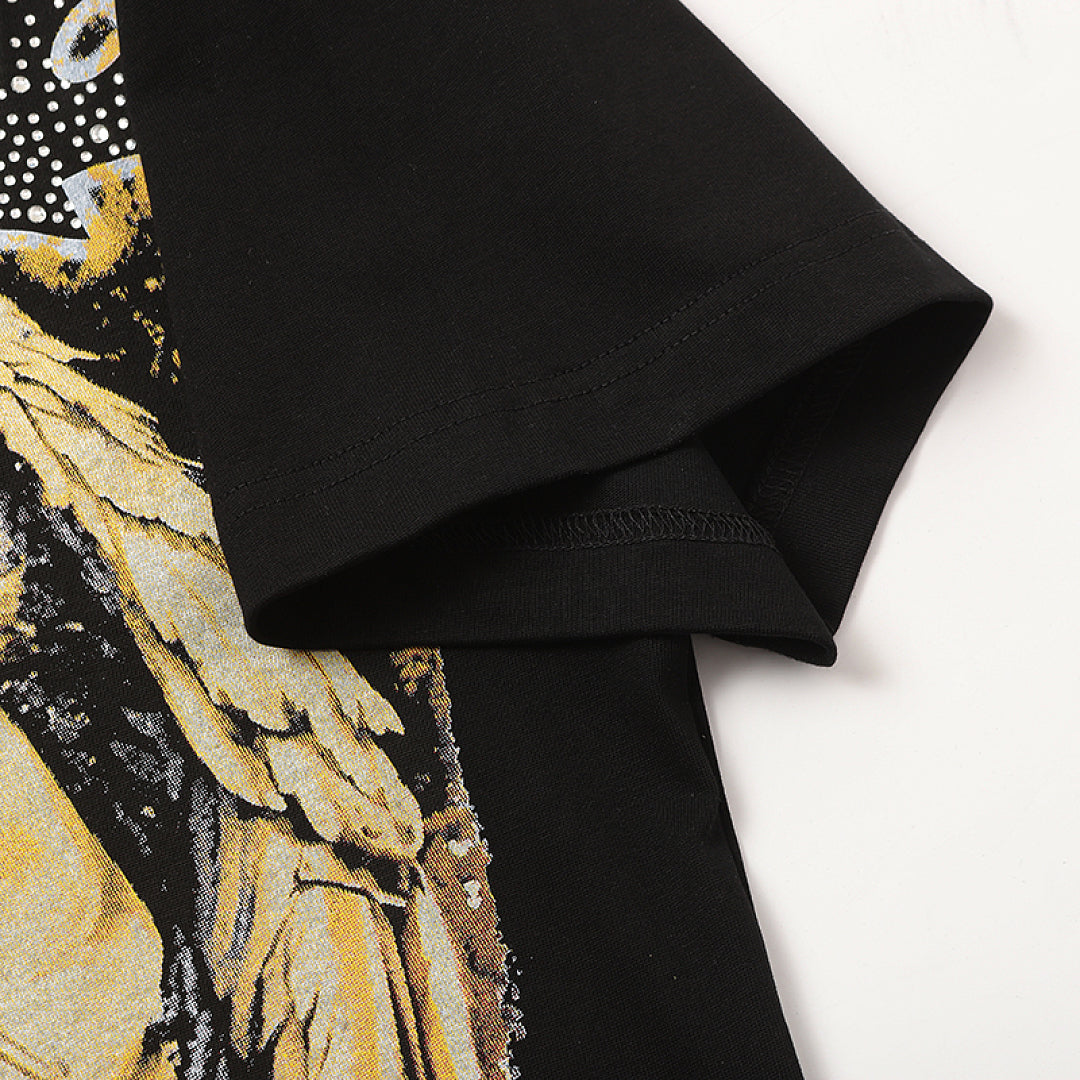 Life Hustlers Golden Warrior Antique Graphic Oversized Tee