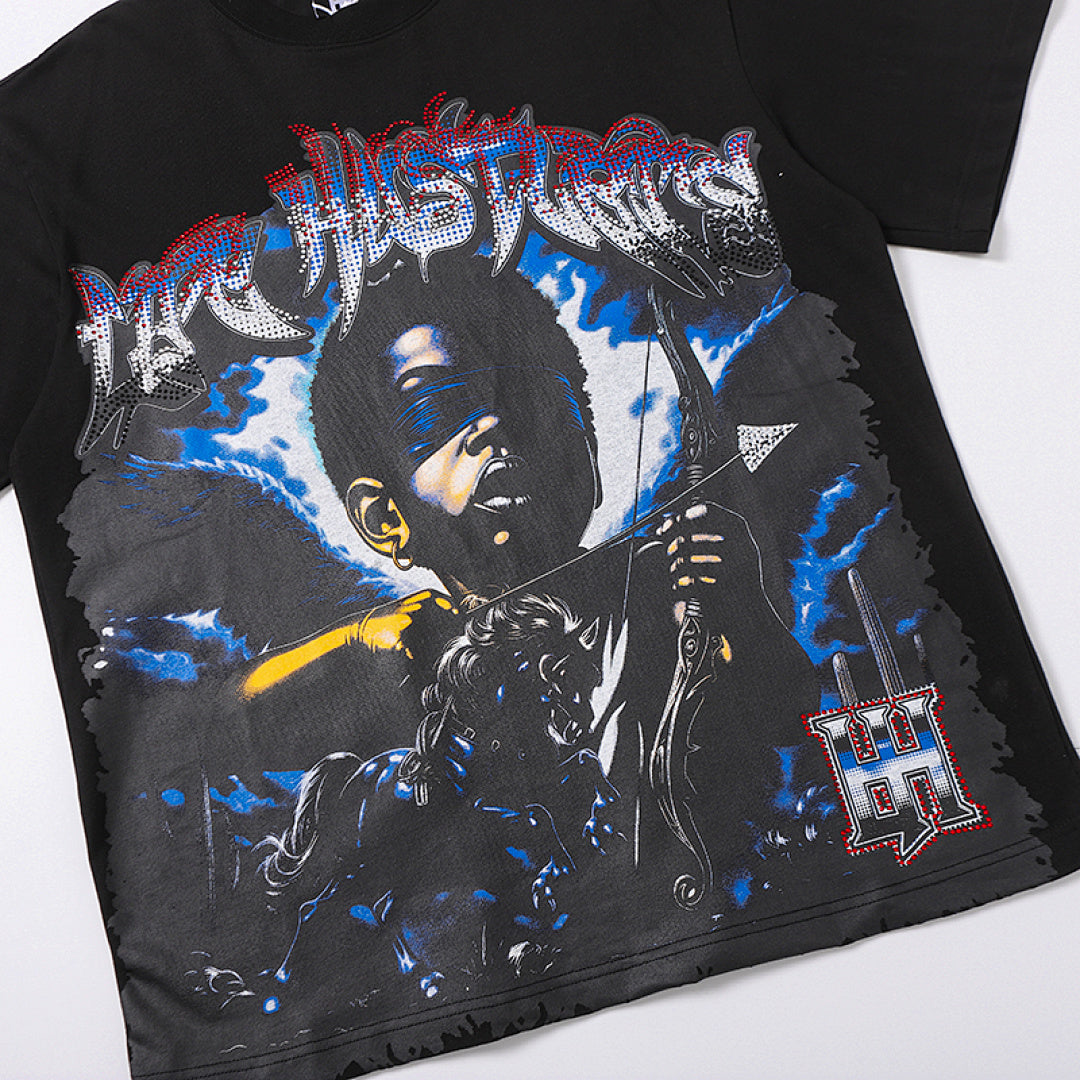 Life Hustlers Blue Phantom Vintage Graphic Streetwear Tee