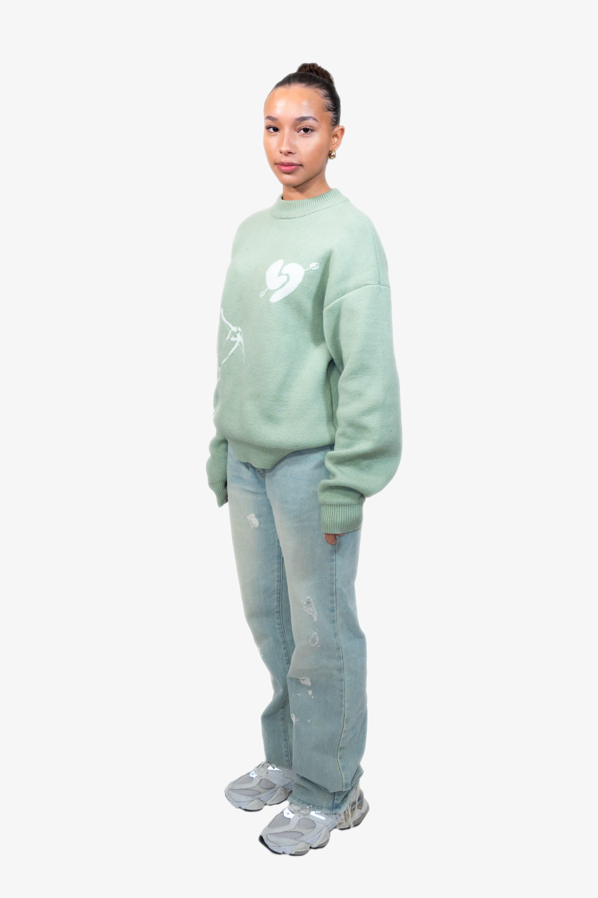 Amor Knit Sweater Matcha Green