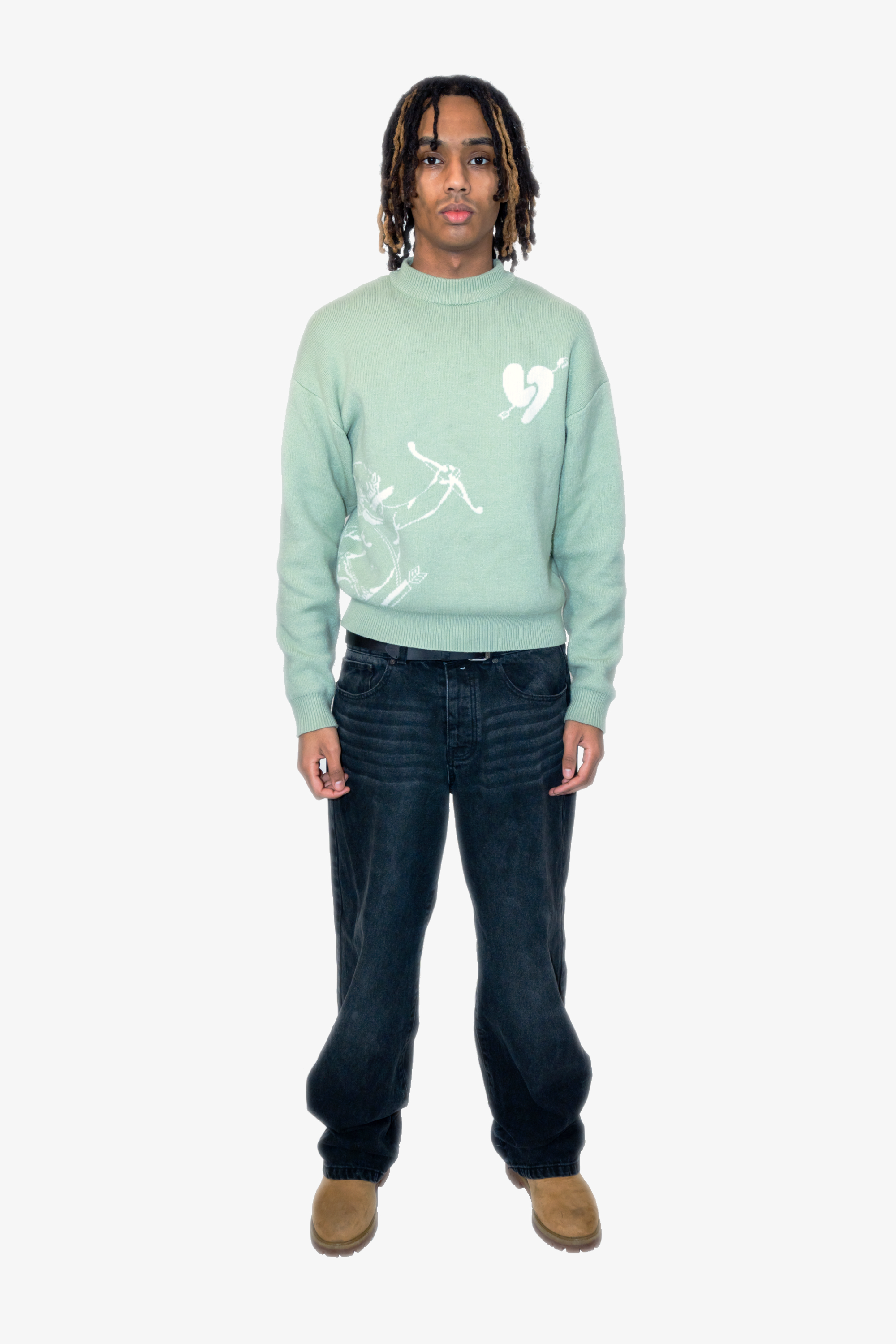 Amor Knit Sweater Matcha Green