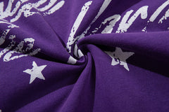 Majestik “Sound League & Sports” Special Edition Rhinestone Vintage Tee（Purple）