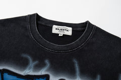 Majestik “Football Lion” Vintage Tee（Black）
