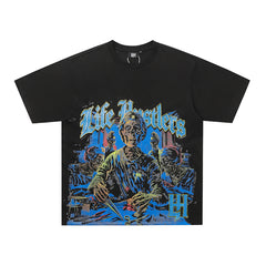 Life Hustlers Blue Guardian Vintage Graphic Oversized Tee
