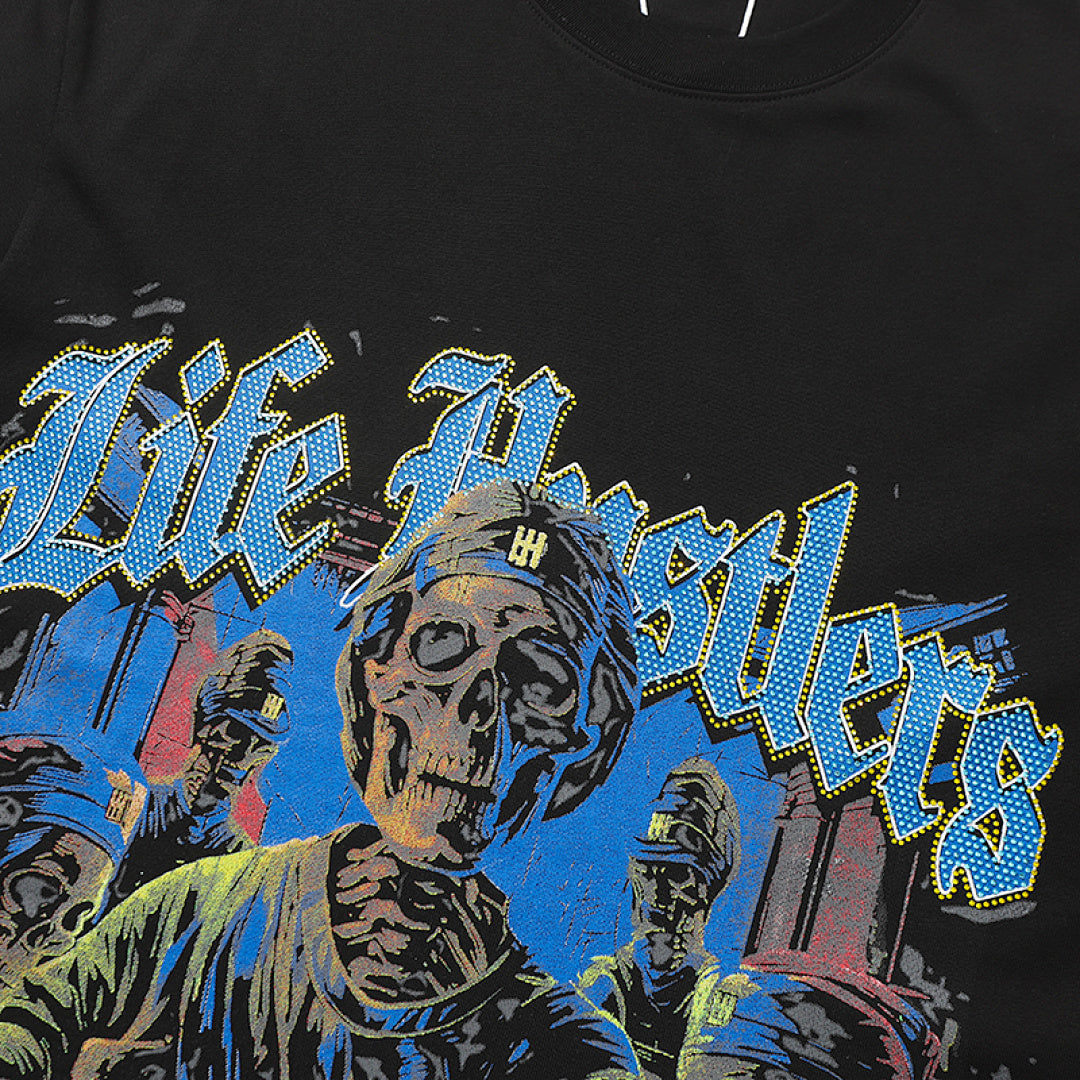 Life Hustlers Blue Guardian Vintage Graphic Oversized Tee