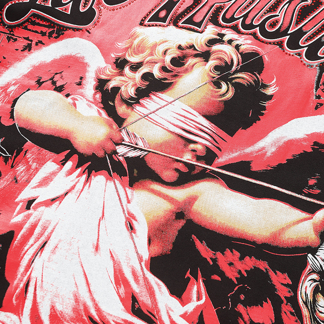 Life Hustlers Red Angel Vintage Graphic Streetwear Tee