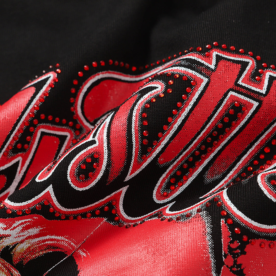 Life Hustlers Red Angel Vintage Graphic Streetwear Tee