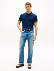 Slim Fit Interlock Knit Tipped Polo Shirt