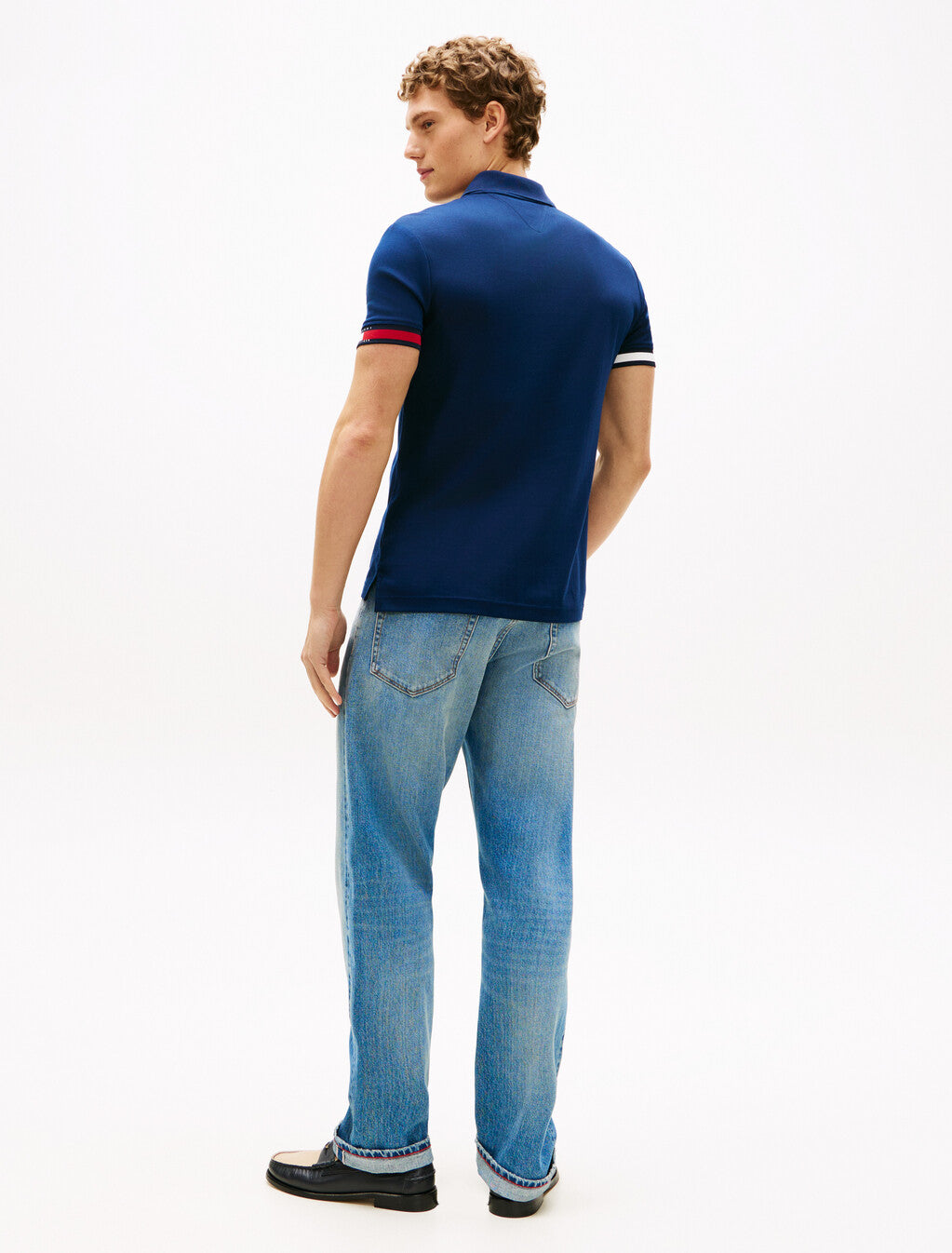 Slim Fit Interlock Knit Tipped Polo Shirt