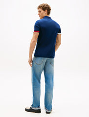 Slim Fit Interlock Knit Tipped Polo Shirt